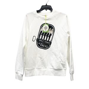 The Cuddle Collab Women's "I Only Travel In Packs" Graphic White Sweatshirt XS